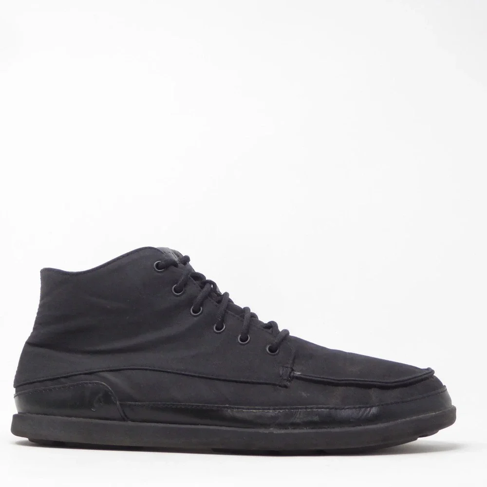 OluKai Mens Nalukai Kapa Boot Black Textile Chukka 10.5